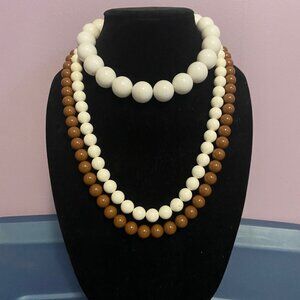 vintage costume jewelry bead necklaces Richelieu and unsigned